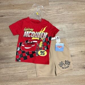 Disney Red and Tan Lightning McQueen Kids Set